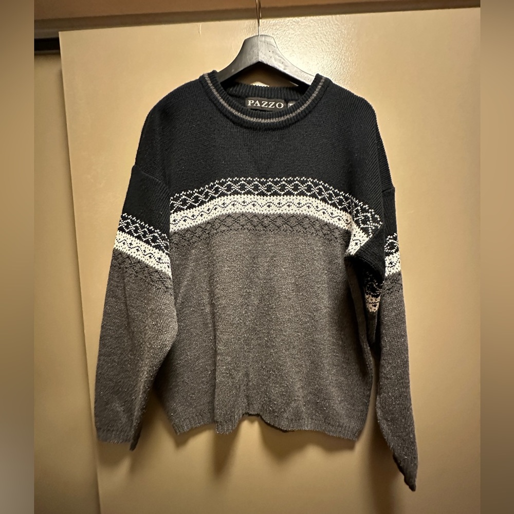 Pazzo jacquard crew neck sweater